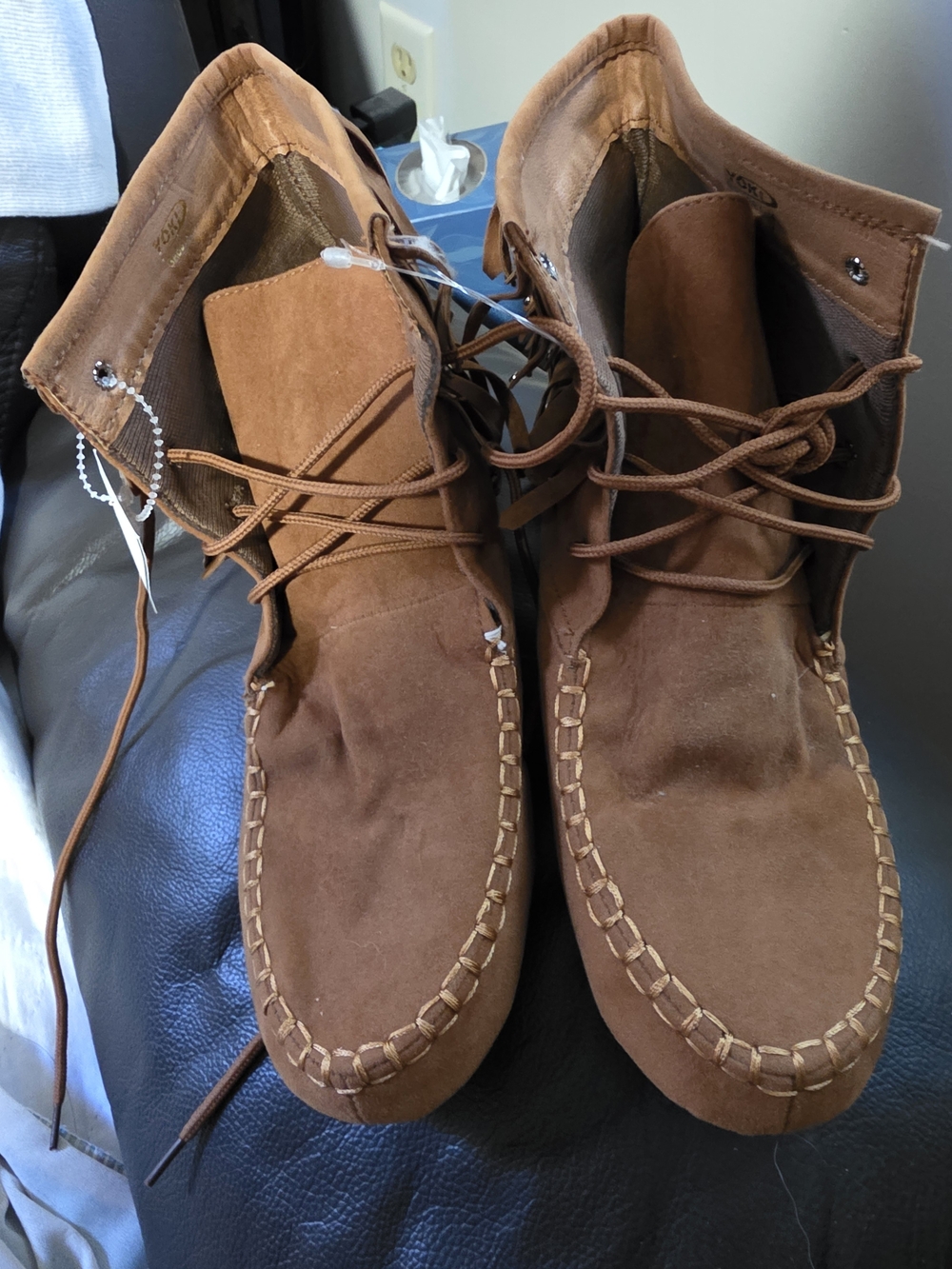 Yoki Brown Suede Chukka Moc Toe Boots